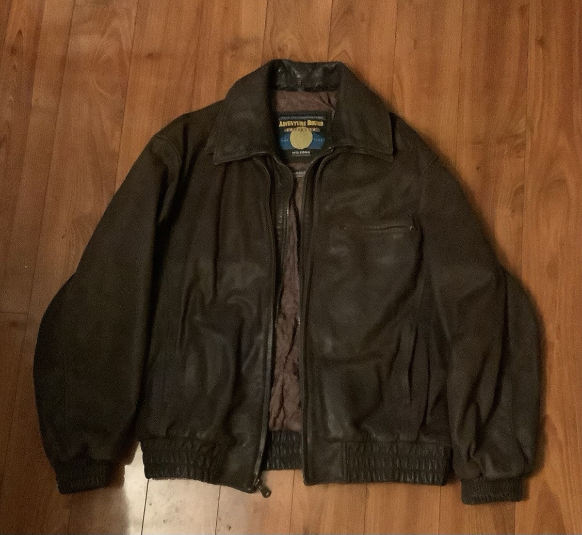 ADVENTURE BOUND BY WILSON A-2 フライトジャケット ミリタリー ブラウン(メンズ XL)中古 古着 V4016 s-l1200.jpg