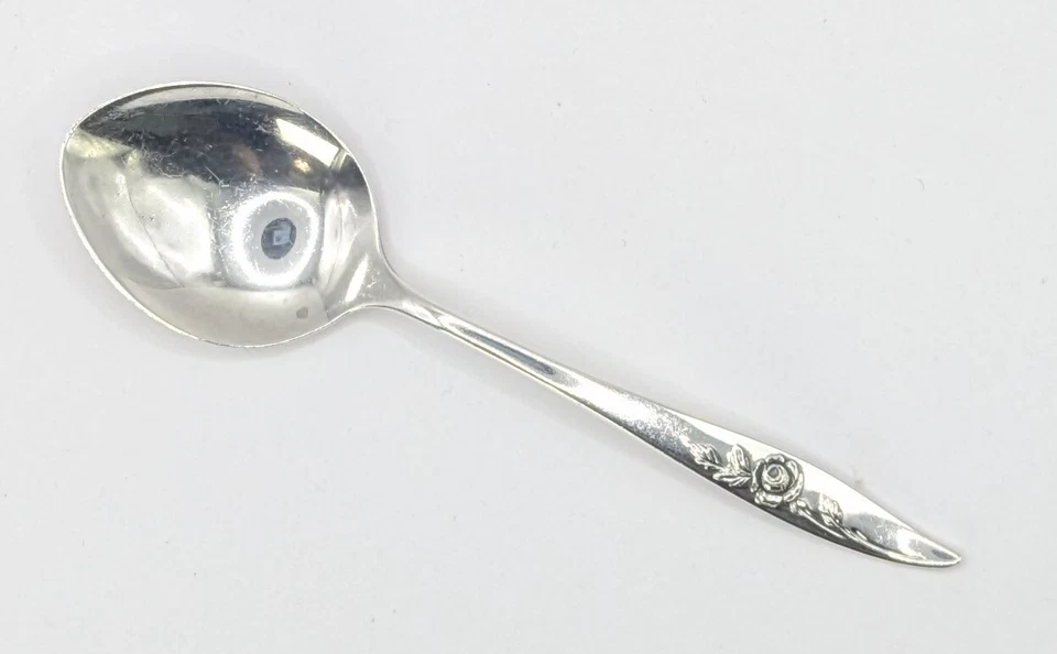 Cuchara de azúcar de plata esterlina Oneida Belle Rose Heirloom 5 1/2" para servir Foto 4 de 4