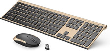 Wireless Keyboard and Mouse, 2.4Ghz Rechargeable Compact Quiet Full-Size Keyboa