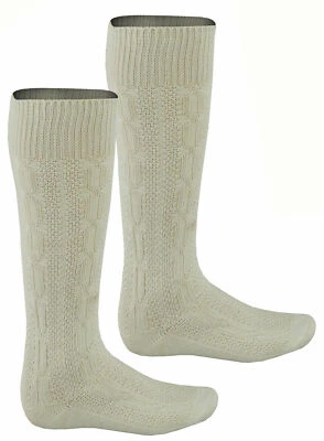MENS WHITE BAVARIAN OKTOBERFEST / CAUSAL LEDERHOSEN SOCKS PAIRS
