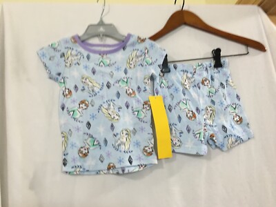 New Disney Frozen 2 Elsa Soft Cotton Pajama Set Short Sleeve Shorts 2T,3T,4T