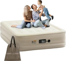 Comfy Inflatable 18”Queen Air Mattress with Built in Pump Self Inflating Blow up