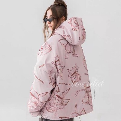 Pokemon x Harsh and Cruel collaboration down jacket pink size XL brand New