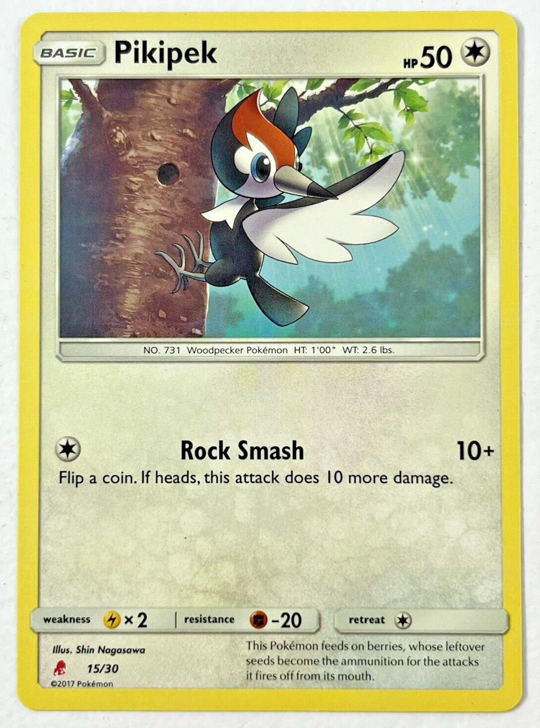 2017 Pokemon Pikipek 15/30 Common Non Holo Lycanroc Trainer Kit TCG
