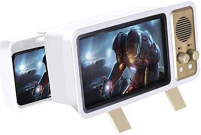 Mobile Cell Phone Screen Magnifier Retro TV w/ Bluetooth Speaker - Main Image