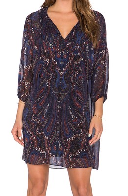 NWT $388 Joie Aggi Paisley Print Silk Tunic Dress Size M