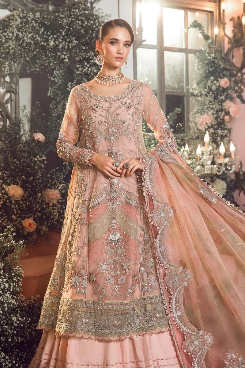 Asian Indian Dress Wedding Dress Master Piece Unstitched Maxi