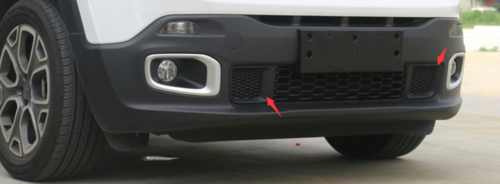 Rejillas delanteras inferiores negras brillantes borde de cubierta parachoques para Jeep Renegade 2015-2018  - Imagen 1 de 2