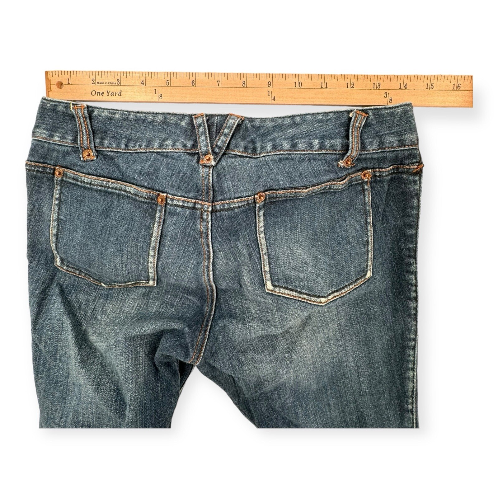 Vintage Armani Exchange Jeans Womens Size 4 Bootcut Blue Denim Stitch Detail image 4
