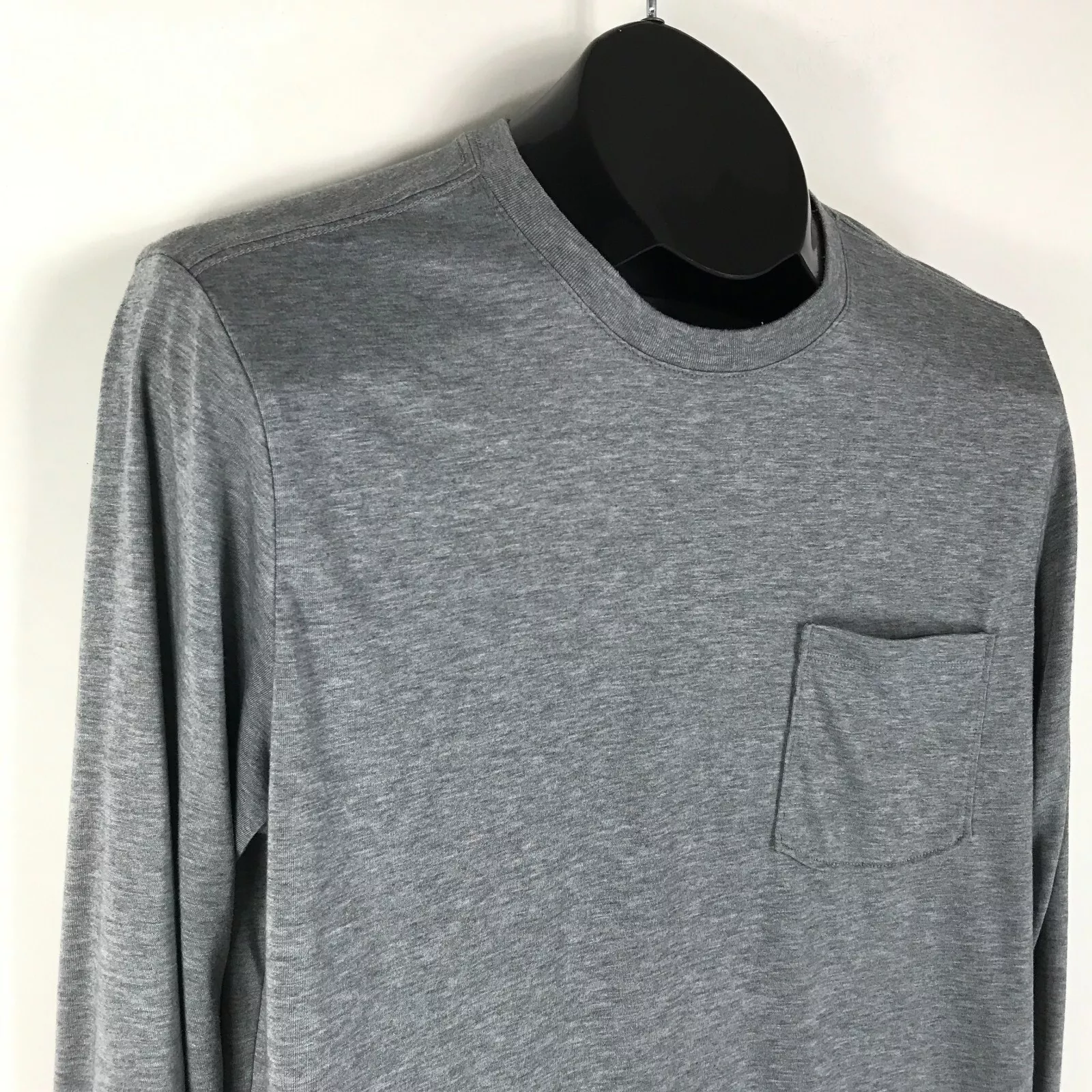 prana long sleeve pocket crew neck knit casual outdoor shirt