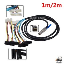12GBPS Internal Mini SAS HD sff8644 to 4x 29P sff8482 Connector Power Cable 1/2M