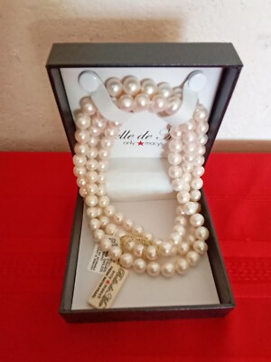 Belle de Mer Macy's Fresh Water Pearl Strand Necklace 36