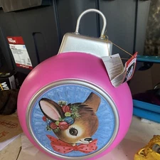 Mr Christmas Blow Mold Reindeer Pink Ornament Table Top New! battery Not Include