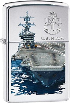 Zippo Windproof U.S. Navy Lighter With Aircraft Carrier, # 28931