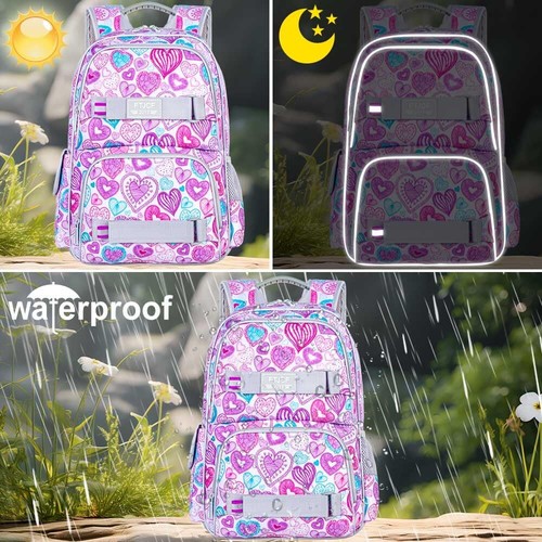 Laptop Backpack 17 Inch School Bag College Bookbag Set Water Resistant Love B... - Picture 3 of 8