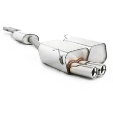 FOX Sportauspuffanlage ab Kat 2x80mm gerollt mit Absorber BMW E46 Compact 325ti