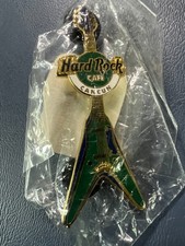 Hard Rock Cafe Cancun Green Flyin V Guitar Collectible Pin Limited Edition