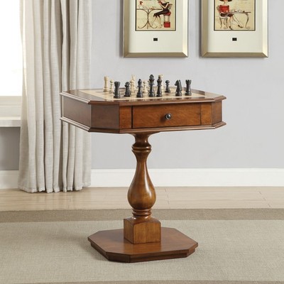 20'' Reversible Chess Checker Backgammon Game Table with Drawers & Storage Tray