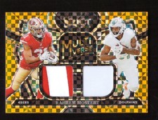 2023 Panini Select Football Raheem Mostert Multi Verse Dual Patch Gold Prizm /10