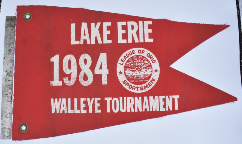 1984 Lake Erie Walleye Tournament Pennant League Of Ohio Sportsmen Vintage