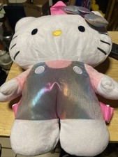 Sanrio Hello Kitty Cute Iridescent Bow 12" Stuffed Plush Backpack BRAND NEW