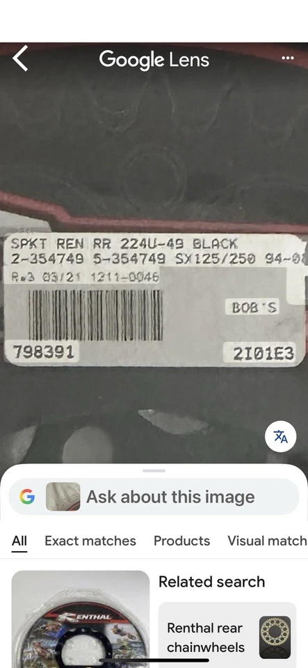 Задняя звездочка Renthal 224U-520-49GPBK черная 49T - Изображение 3 из 4