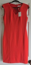 Calvin Klein Women's Red Sleeveless Dress Size 6 With gold Accent