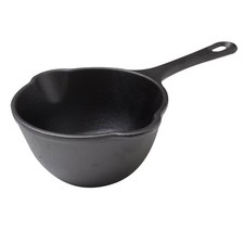 Victoria 0.5-Quart Cast Iron Saucepan, Small 0.5 Quarts, Black