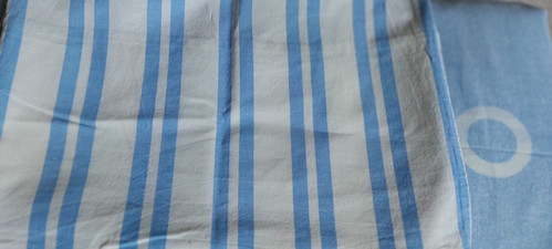 Wende-bettwäsche 200x200 baumwolle 4tlg Blau / Weiß Gestreift - Bild 1 von 2