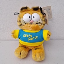 VTG 1981 DAKIN Garfield The Cat "LET'S PARTY" Plush Stuffed Toy 7" NWT