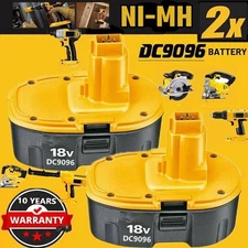 2 PACK 18V Battery For Dewalt 18 VOLT XRP DC9096 DC9098 Ni-MH DC9099 NEW