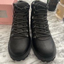 Image of BARBOUR Womens Burne Ankle Boots Leather Casual Black water proof UK 5 