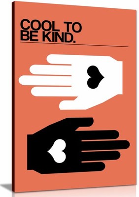 Cool To Be Kind Lachs gerahmter Leinwanddruck, Bilder für Wohnwände Deko