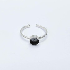 Minimalist Ring Base Setting Bezel Cabochon Antique Silver Brass 6mm G38117