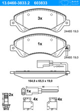 ATE Bremsbeläge mit Zubehör Vorne (13.0460-3833.2) für Ford Transit Tourneo |