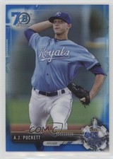 2017 Bowman Chrome Prospects Blue Refractor 70th Anniversary AJ Puckett 3q7