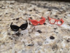 (3) VINTAGE BARBIE BLACK RIM CAT EYE, SMART GLASSES CLEAR LENSE, and FULL SHADE