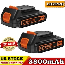 1-2PACK 20V Lithium-ion 3.8Ah Battery for BLACK DECKER 20 Volt LBXR20 LBX20 LB20