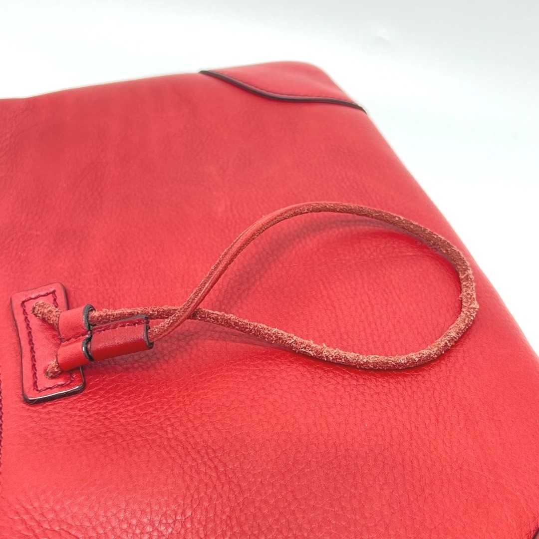 GUCCI Logo Leather Bag Red Gold Women's Used thumbnail 3