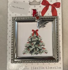🎄2024 CHRISTMAS  Square ORNAMENT PHOTO PICTURE Frame Silver