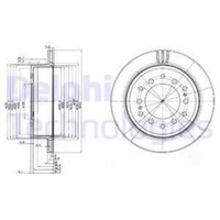 Delphi 2X Bremsscheibe Hinten Ø312 Mm BelüFtet FüR Toyota Land Cruiser LJ12_