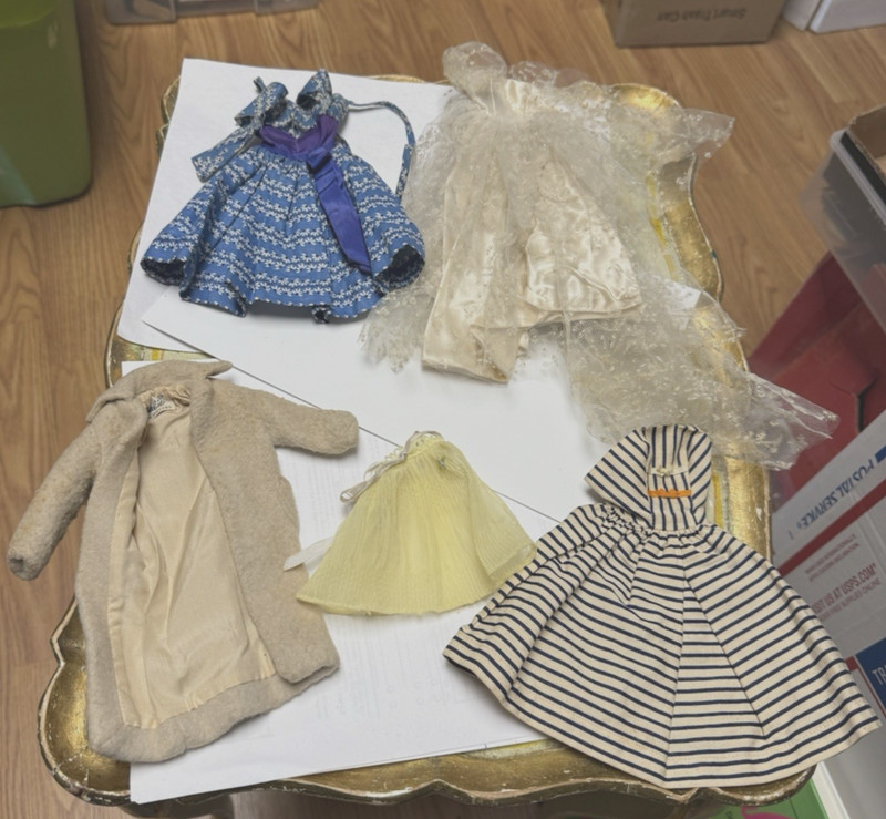 5 VINTAGE MATTEL BARBIE DOLL PCS CLOTHING TM LABEL AS IS LOT 
