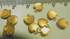 22 Raw Brass Heart Findings Dangles or Charms 7 mm x 6 mm- A & J Tool Co N.J.