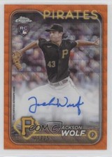 2024 Topps Chrome Rookie Orange Wave Refractor 21/25 Jackson Wolf Auto 5i3