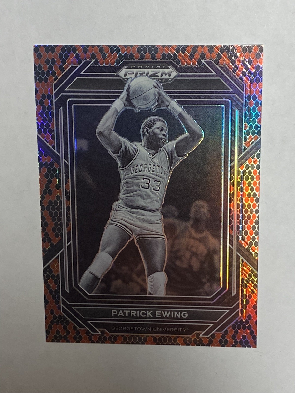 2023 Panini Prizm Draft Picks Patrick Ewing Red Black Snake Skin Prizm #96 SSP 