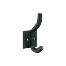Aliso Double Prong Decorative Wall Hook H37005MB Matte Black Finish