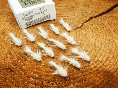 12x FULLING MILL COL'S CREEPER CREAM WEIGHTED FLIES (SIZE 10)