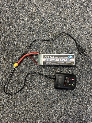 4s 5000 Mah Lipo Battery W/ Charger. HRB brand. Xt60 Connector