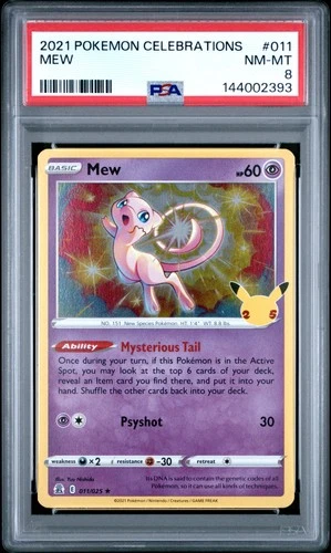 2021 POKEMON CELEBRATIONS #011 MEW PSA 8