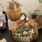 2 Sentiment Pumpkins Resin QVC 8.5inX7.5in & 8inX6in Fall  Thanksgiving